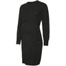 Mama;licious Black Mlnewanne L/S Abk Stickad Klänning A. Noos