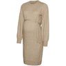 Mama;licious Natural Melange Mlnewanne L/S Abk Stickad Klänning A. Noos