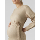 Mama;licious Natural Melange Mlnewanne L/S Abk Stickad Klänning A. Noos