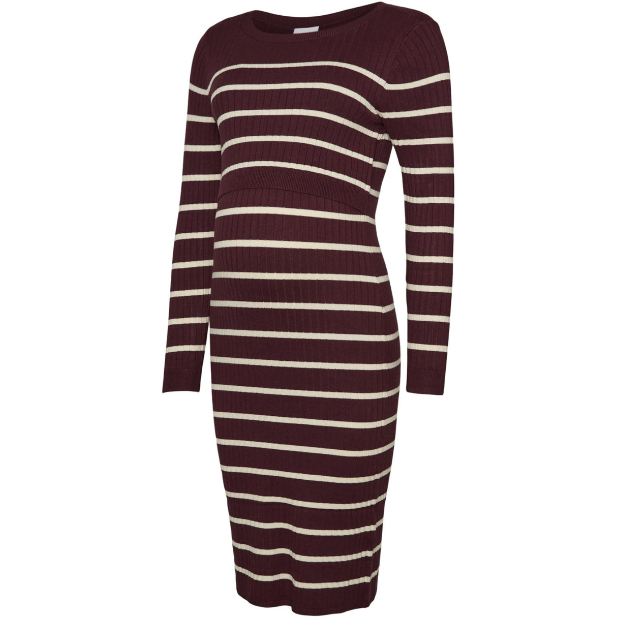 Mama;licious Windsor Wine Birch Mlnewsiv June Ls Uk Stickad Klänning 2F A Noos