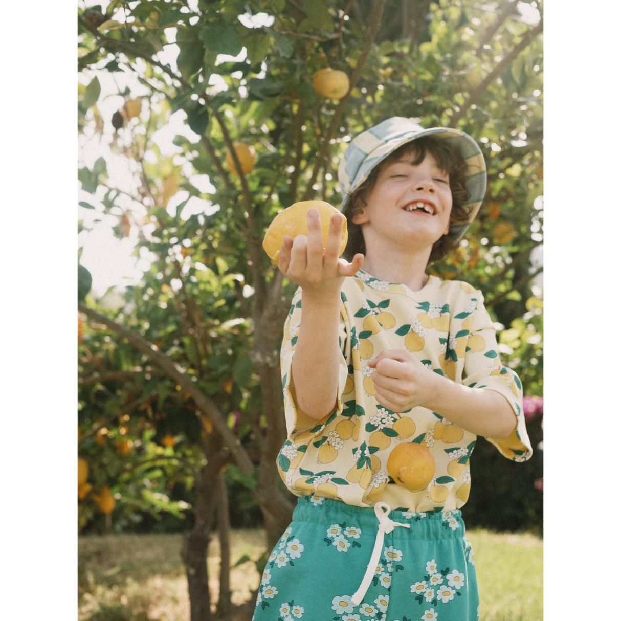 TinyCottons Mellow Yellow Oranges Rib Tee