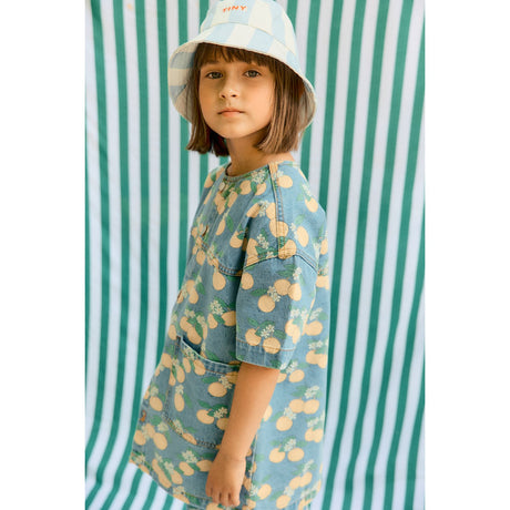 TinyCottons Light Wash Denim Oranges Denim Klänning