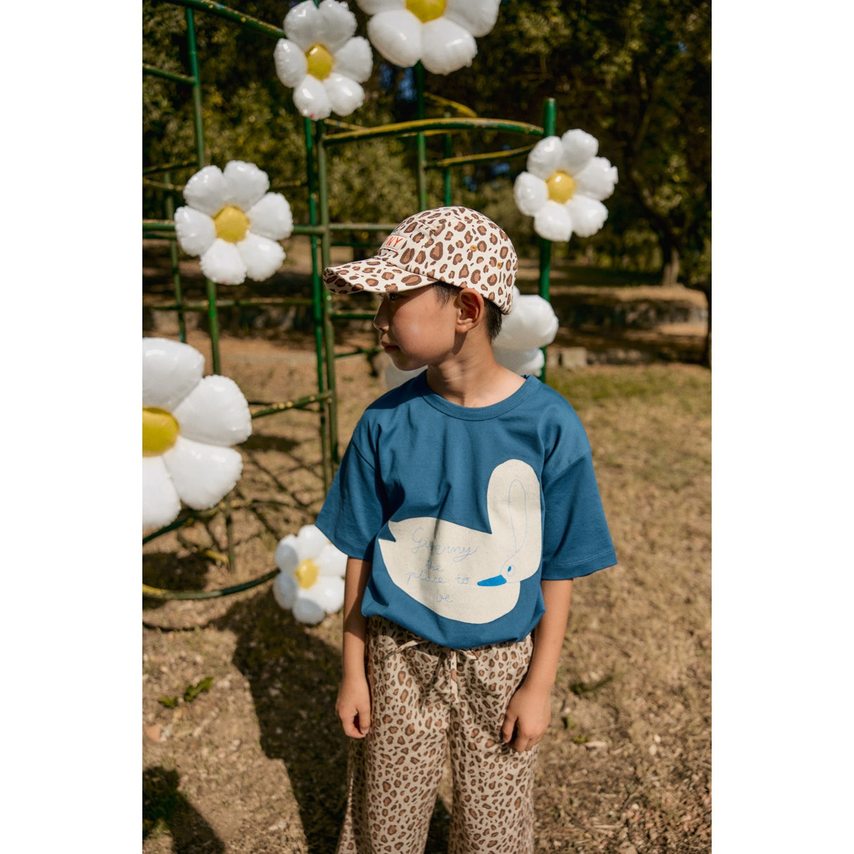 TinyCottons Off-White Animal Print Keps