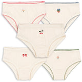 Konges Sløjd Antique White Minna 5 Pack Girl Kalsonger Gots