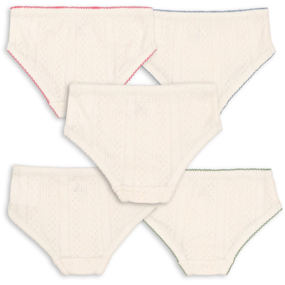 Konges Sløjd Antique White Minna 5 Pack Girl Kalsonger Gots