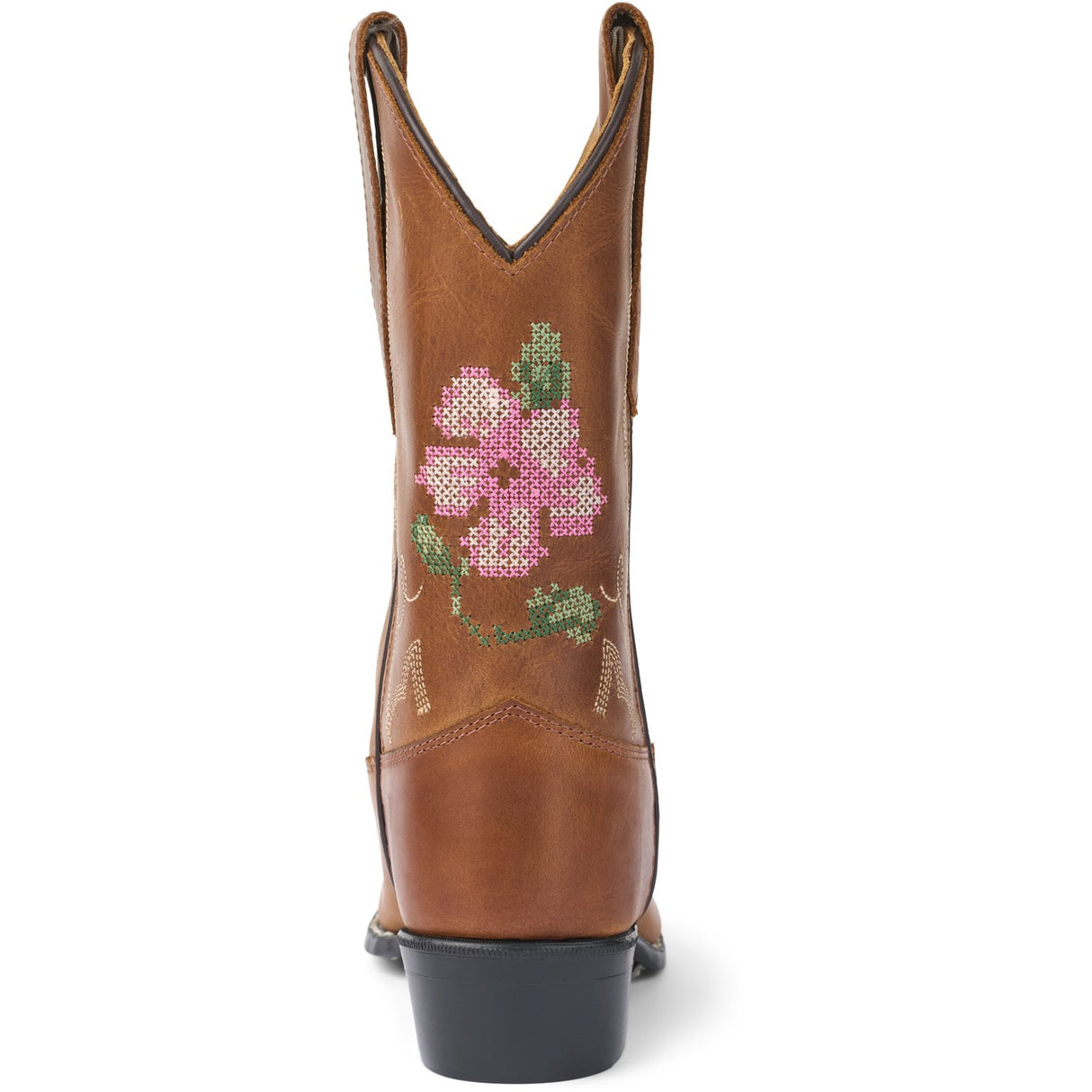 COPENHAGEN COLORS Cognac Leather Limited Cowboy Stövlar High - Brown Flower