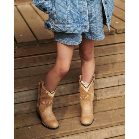 COPENHAGEN COLORS Beige Suede Limited Cowboy Stövlar High