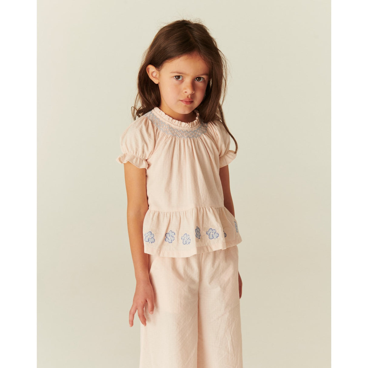 COPENHAGEN COLORS Dusty Rose Comb. Blus W. Smock W. Emb.