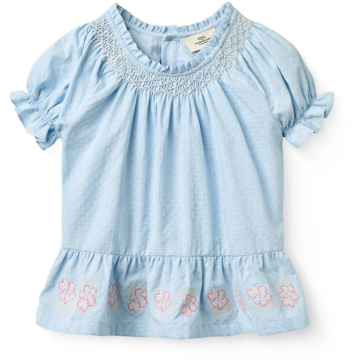 COPENHAGEN COLORS Lt. Blue Comb. Blus W. Smock W. Emb.