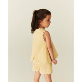 COPENHAGEN COLORS Pale Yellow Comb. Deco Topp & Shorts Sett