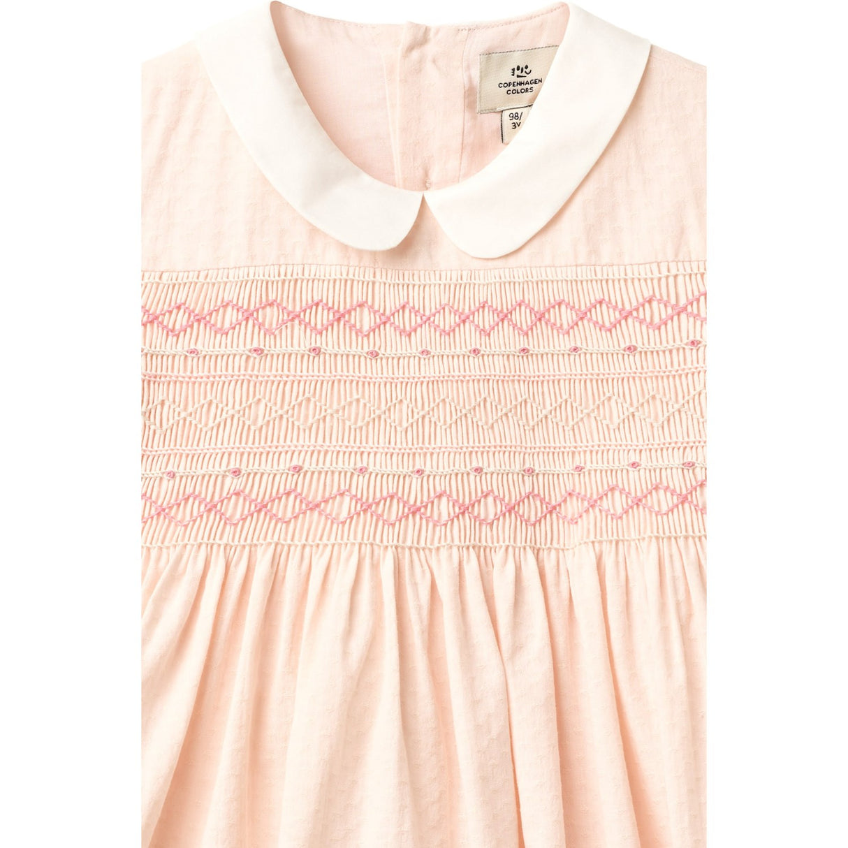 COPENHAGEN COLORS Dusty Rose Comb. Smock Klänning W. Emb.