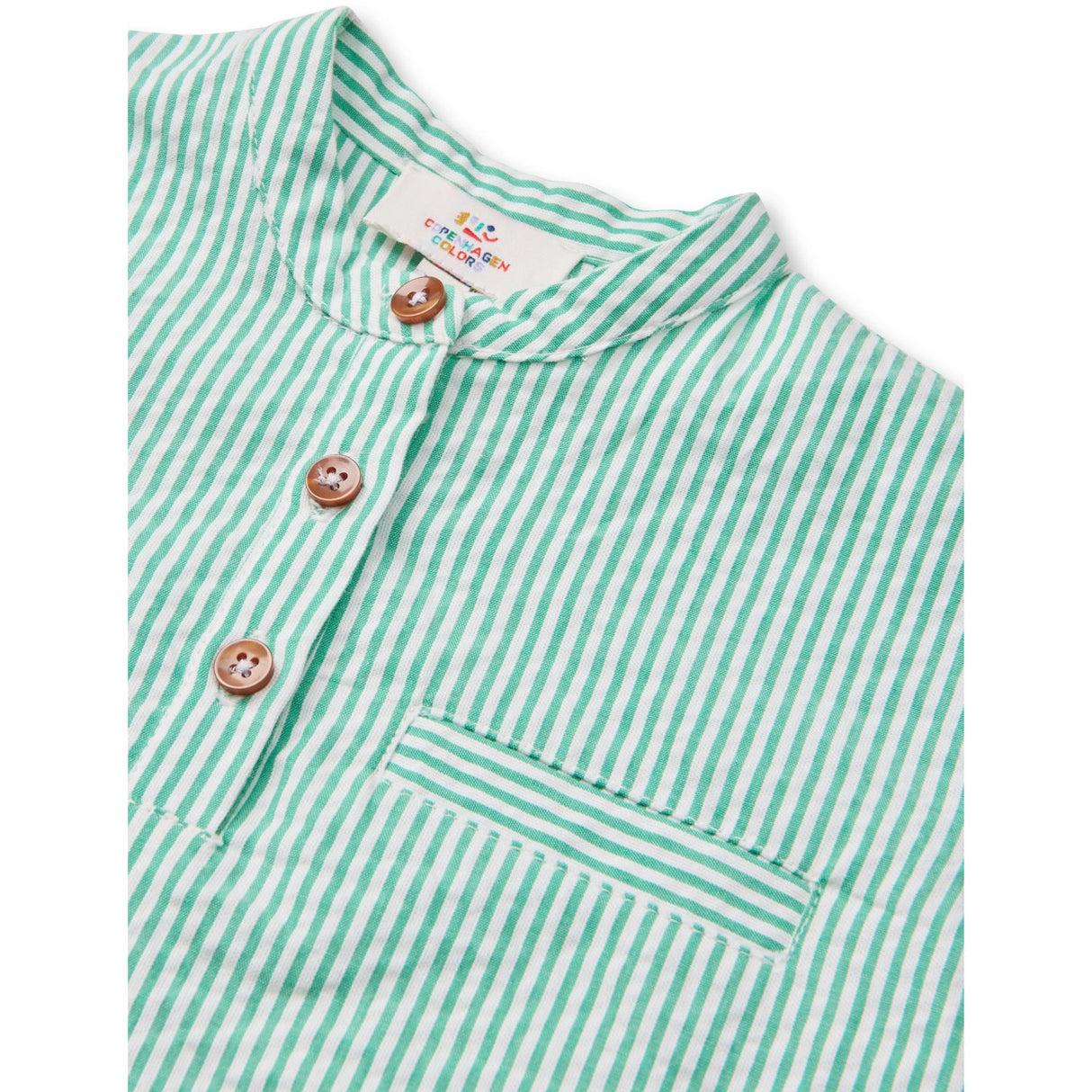 COPENHAGEN COLORS Sharp Green W Cream Stripe Seersucker Baby Sett