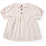 COPENHAGEN COLORS Dusty Rose W Cream Stripe Seersucker Blus W. Krage