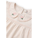 COPENHAGEN COLORS Dusty Rose W Cream Stripe Seersucker Blus W. Krage