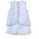 COPENHAGEN COLORS Sky Blue W Cream Stripe Seersucker Deco Sett