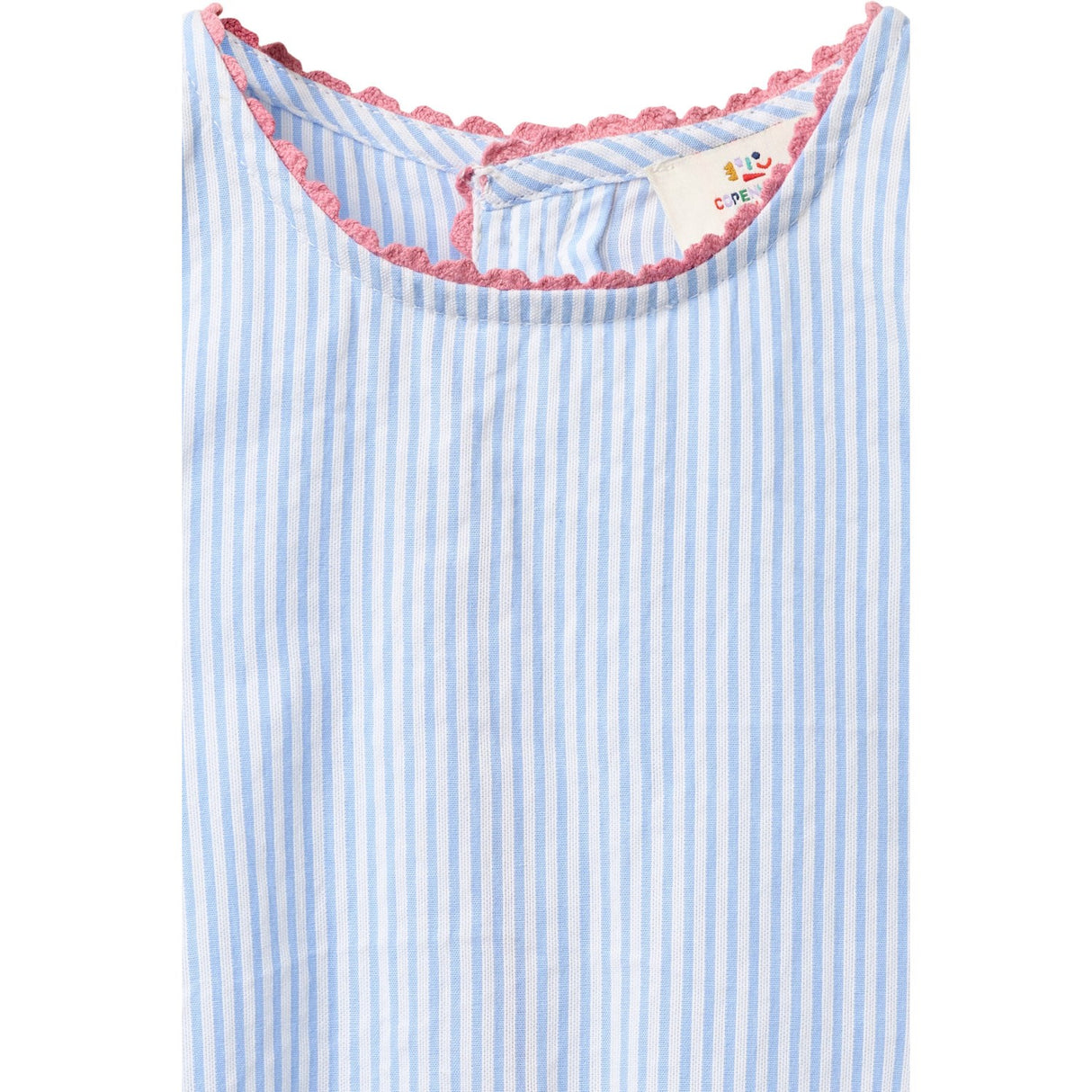 COPENHAGEN COLORS Sky Blue W Cream Stripe Seersucker Deco Sett