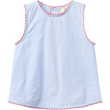 COPENHAGEN COLORS Sky Blue W Cream Stripe Seersucker Deco Sett