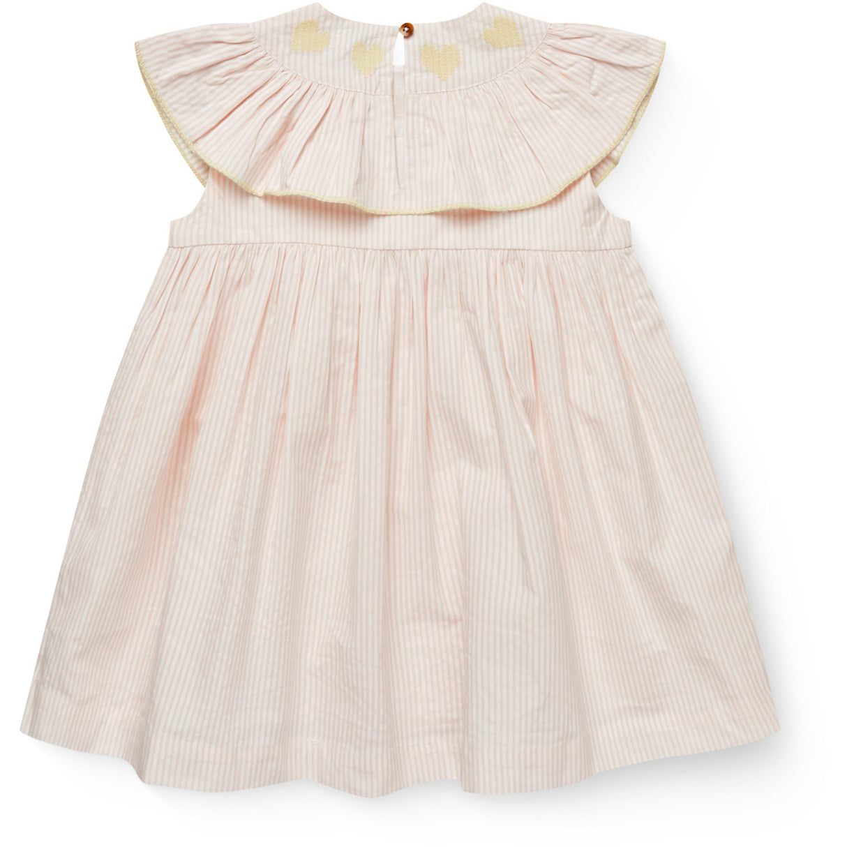 COPENHAGEN COLORS Dusty Rose W Cream Stripe W Yellow Seersucker Klänning W. Heart
