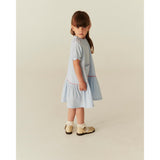 COPENHAGEN COLORS Sky Blue W Cream Stripe Seersucker Klänning W. Pockets