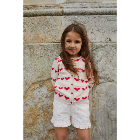 COPENHAGEN COLORS Dusty Rose W Cream Stripe Seersucker Girly Shorts