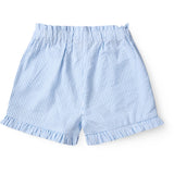 COPENHAGEN COLORS Sky Blue W Cream Stripe Seersucker Girly Shorts