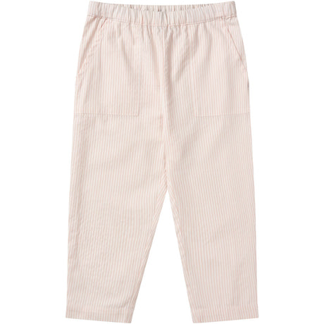 COPENHAGEN COLORS Dusty Rose W Cream Stripe Seersucker Byxor