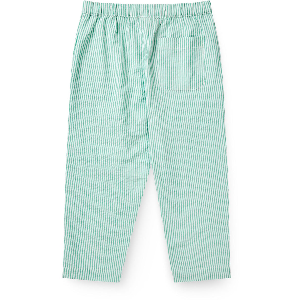 COPENHAGEN COLORS Sharp Green W Cream Stripe Seersucker Byxor