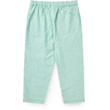 COPENHAGEN COLORS Sharp Green W Cream Stripe Seersucker Byxor