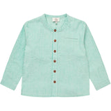 COPENHAGEN COLORS Sharp Green W Cream Stripe Seersucker Skjorta W. Placket