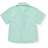 COPENHAGEN COLORS Sharp Green W Cream Stripe Seersucker Ss Skjorta