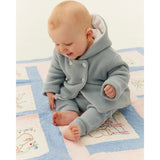 COPENHAGEN COLORS Dusty Blue W Cream Bomull Baby Jacka W. Huva