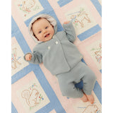 COPENHAGEN COLORS Dusty Blue W Cream Bomull Baby Jacka W. Huva