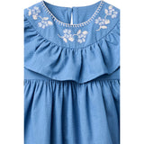 COPENHAGEN COLORS Ocean Blue Comb. Frill Klänning W. Deco Edge