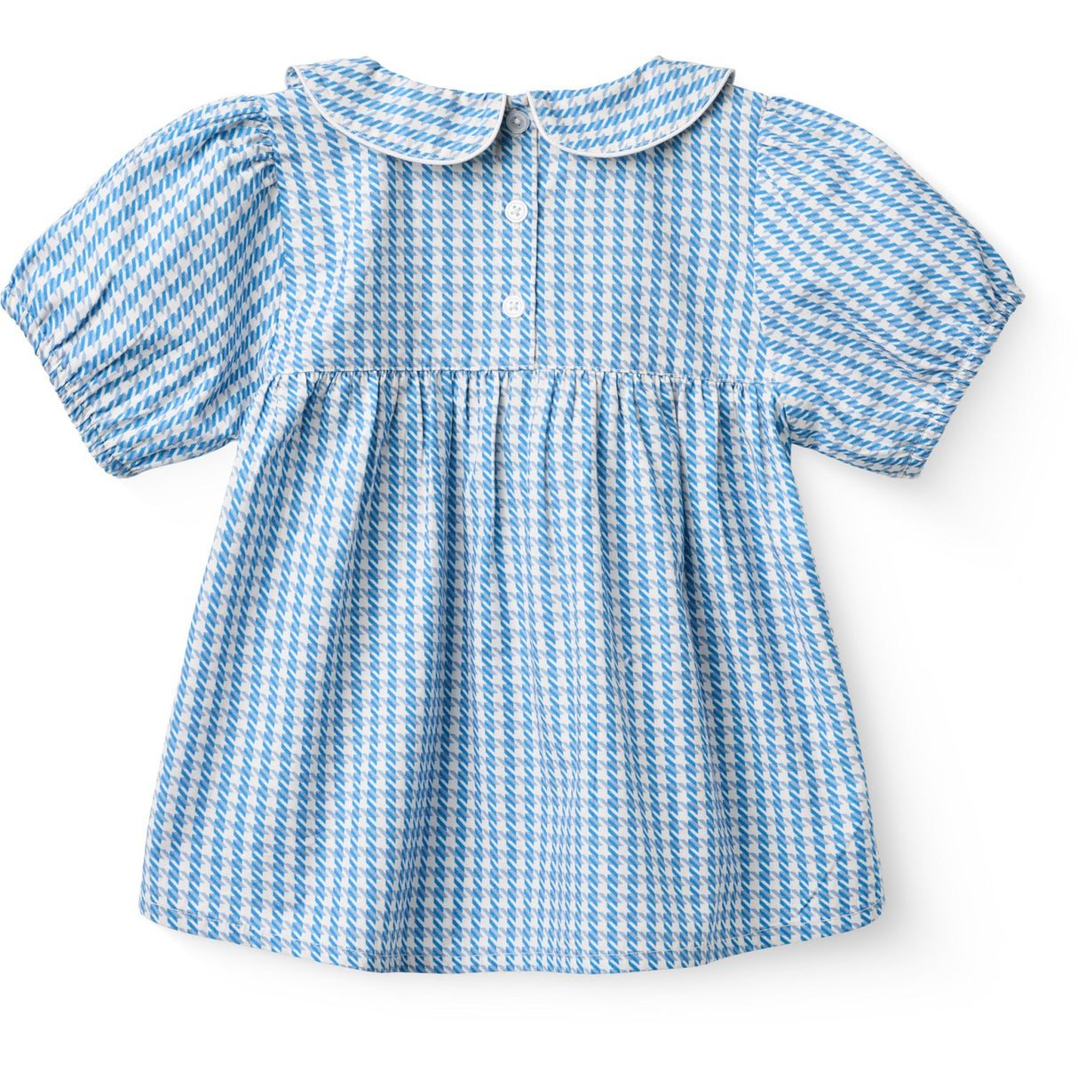COPENHAGEN COLORS Blue Houndstooth Mini Houndstooth Blus W. Krage