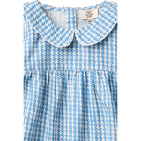 COPENHAGEN COLORS Blue Houndstooth Mini Houndstooth Blus W. Krage