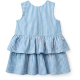 COPENHAGEN COLORS Blue Houndstooth Mini Houndstooth Klänning W. Rosett