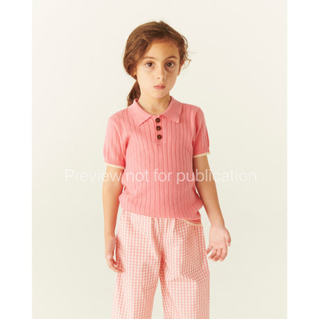 COPENHAGEN COLORS Pink Houndstooth Mini Houndstooth Byxor