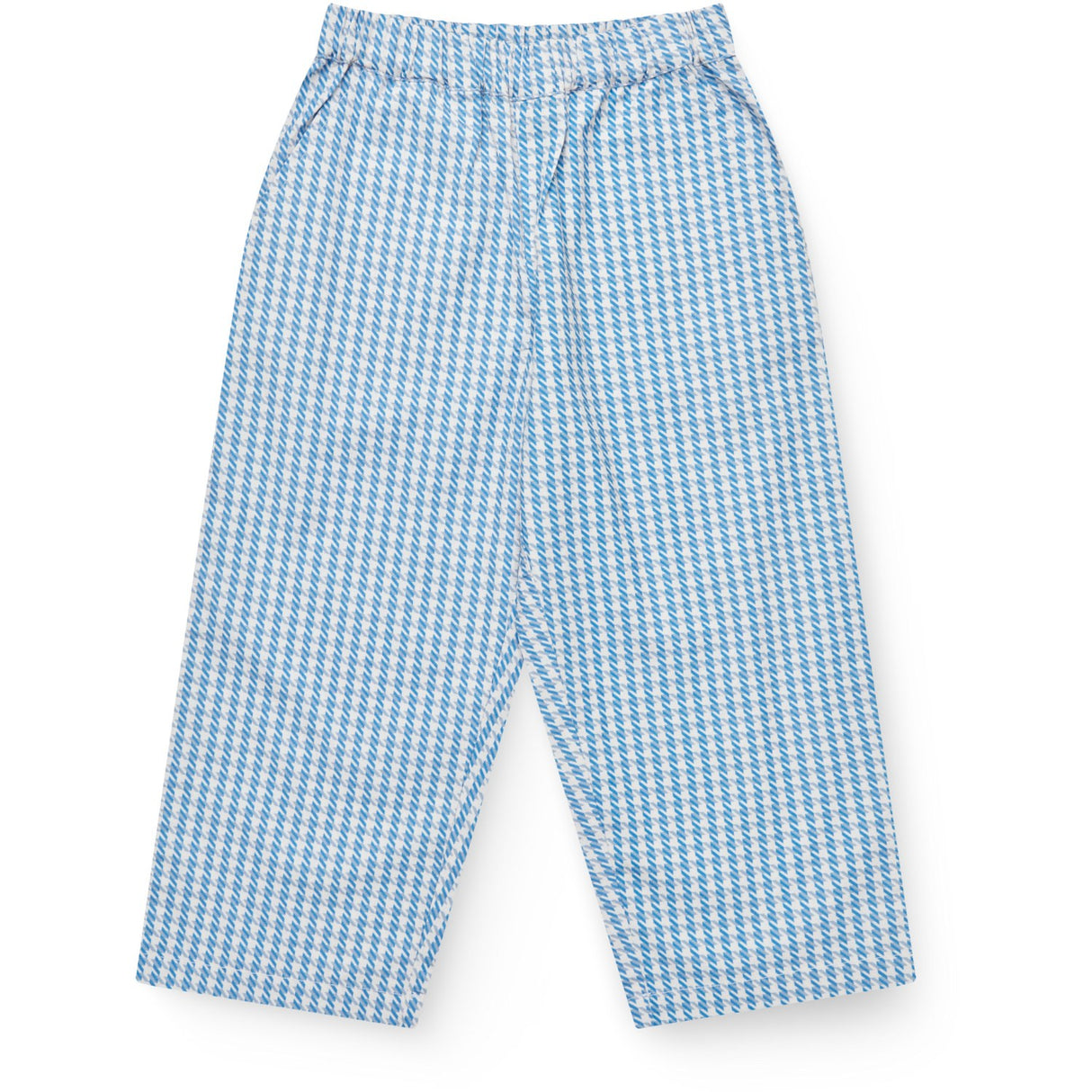 COPENHAGEN COLORS Blue Houndstooth Mini Houndstooth Byxor