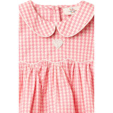 COPENHAGEN COLORS Pink Houndstooth Mini Houndstooth Ss Blus W. Krage