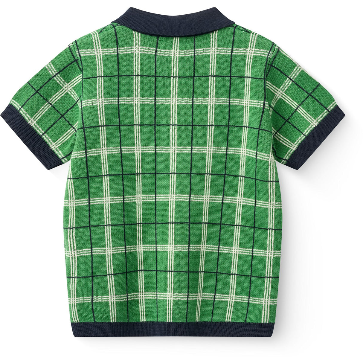 COPENHAGEN COLORS Green Comb. Stickad Checkered Pikétröja