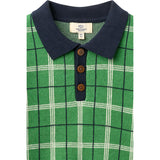 COPENHAGEN COLORS Green Comb. Stickad Checkered Pikétröja