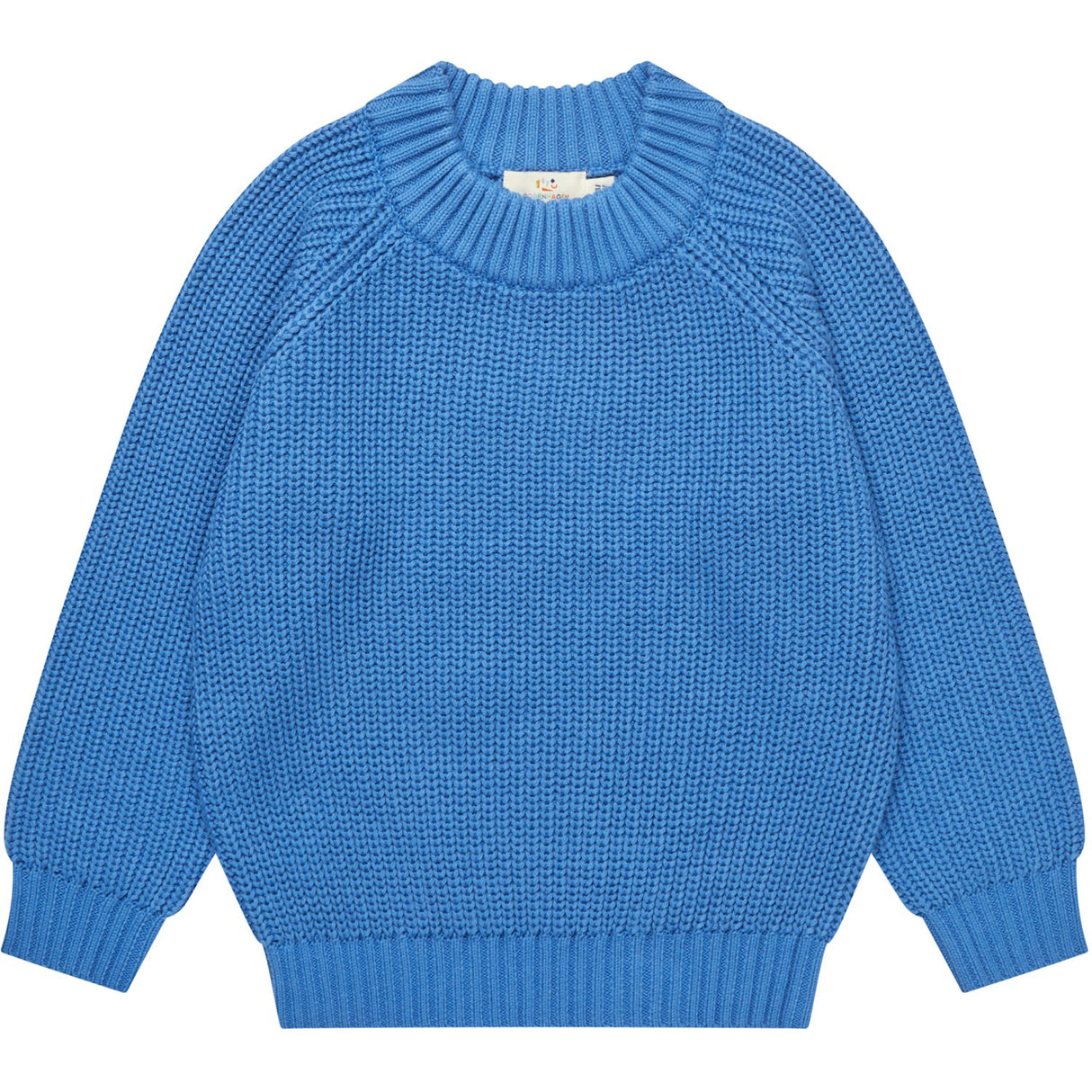 COPENHAGEN COLORS Sharp Blue Stickad Classic Rib Blus