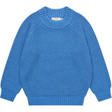 COPENHAGEN COLORS Sharp Blue Stickad Classic Rib Blus