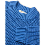 COPENHAGEN COLORS Sharp Blue Stickad Classic Rib Blus
