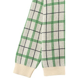 COPENHAGEN COLORS Green Comb. Stickad Jacquard Check Blus