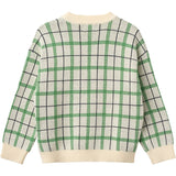 COPENHAGEN COLORS Green Comb. Stickad Jacquard Check Blus