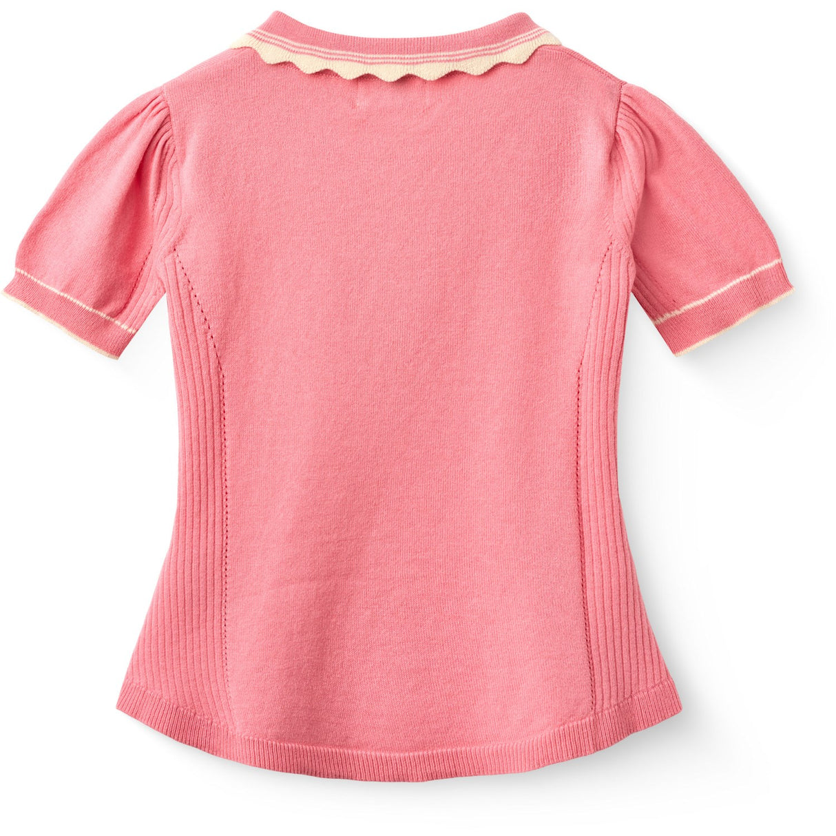 COPENHAGEN COLORS Pink Comb. Stickad Peplum Blus