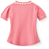 COPENHAGEN COLORS Pink Comb. Stickad Peplum Blus