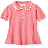 COPENHAGEN COLORS Pink Comb. Stickad Peplum Blus