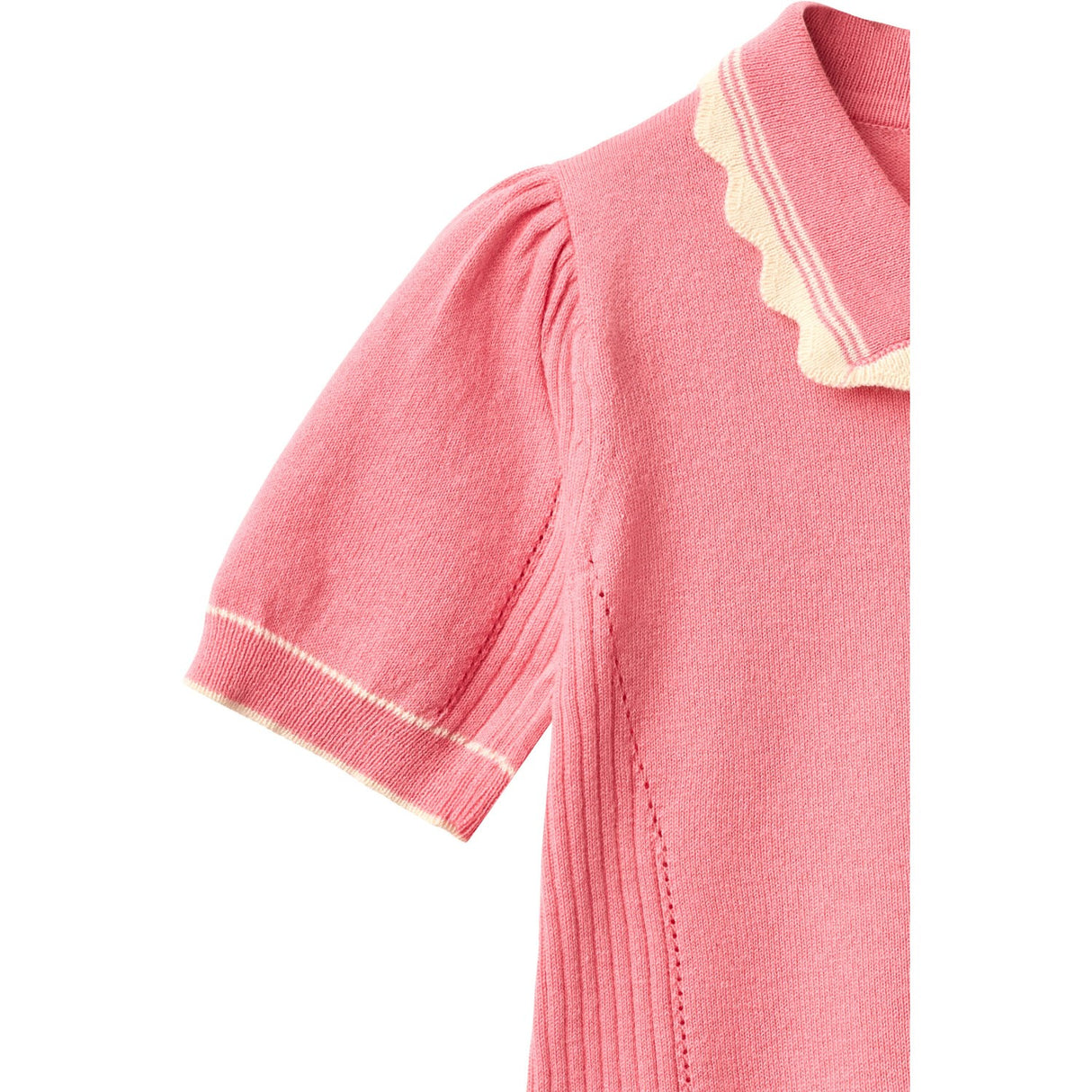 COPENHAGEN COLORS Pink Comb. Stickad Peplum Blus